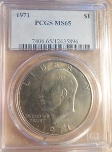 1971 Eisenhower $1 Dollar CN PCGS Graded MS65.  Beautiful Toning! - Picture 1 of 2