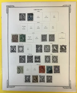 Uruguay, 1866-1891, Colección de 64 Diferentes Como Nuevos y Usados en Páginas Álbum Antiguo - Imagen 1 de 4