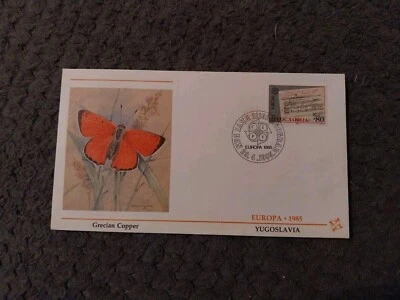 YUGOSLAVIA FIRST DAY COVER 01 1985 EUROPA BUTTERFLIES - GRECIAN COPPER - Image 1 of 2