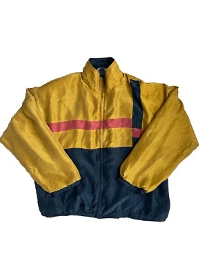 Chaqueta retro vintage años 80 90 Zone Five 100 % seda para mujer cremallera completa cortavientos L Foto 1 de 4