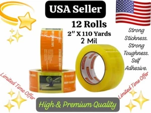 12 Rollen 2 Zoll x 110 Yards x 2 Mil Karton Versiegelung Klar Packband Karton Versand - Bild 1 von 8