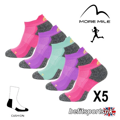 MORE MILE CALCETINES PARA CORRER MUJERES DAMAS SUAVES COOLMAX MÁS MILLAS GIMNASIO CORRER TOBILLO CALCETÍN 5 PARES
