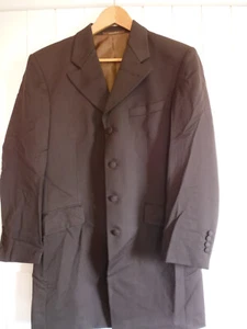 mens WILVORST DARK CHOCOLATE BROWN FULL LENGTH FORMAL JACKET UK SIZE 36"R CHEST - Picture 1 of 6