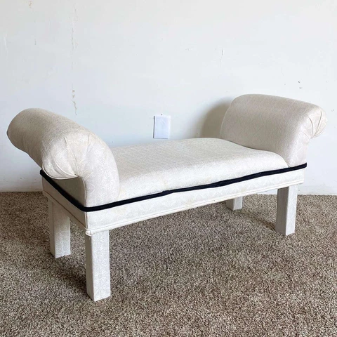 Post Modern White Flair Bench With Black Trim Cover