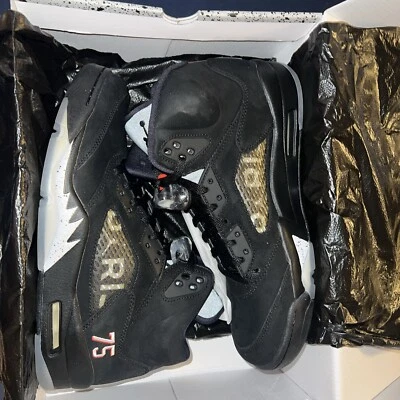 Talla 9.5 - Paris Saint-Germain x Air Jordan 5 Retro Negro Foto 1 de 4