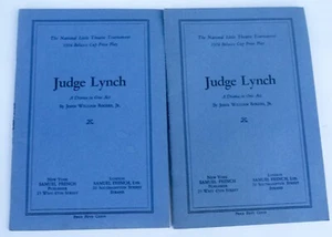 Lot 2 Vintage 1952 Judge Lynch Drama Play Booklets John William Rogers Jr. - Picture 1 of 4