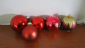ROJO Juego de 11 BOLAS DE CRISTAL ADORNOS NAVIDAD - Imagen 1 de 4