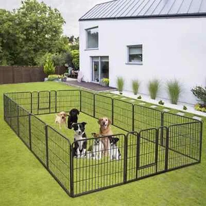 Hundelaufstall 33" 8 Panel verstellbar Trainingsstall Haustier Laufstall Zaun Indoor Outdoor - Bild 1 von 20