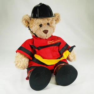 Build A Bear Curly Teddy Bear In Firefighters Outfit Complete 2005. - Picture 1 of 6