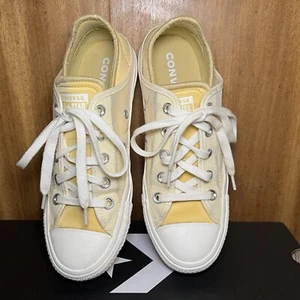 Zapatillas Converse All Star beige/amarillo tacón bajo aplastado OX Reino Unido para mujer 4,5 - Imagen 1 de 8