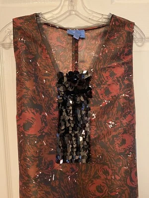 Vestido Vera Wang Simply Vera Wang Mujer Lentejuelas Estampado Floral Nuevo con Etiquetas L Grande Foto 1 de 4