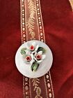 Victorian Trading Co Lidded Floral EDELWEISS Porcelain Box Ring Jewelry NIB