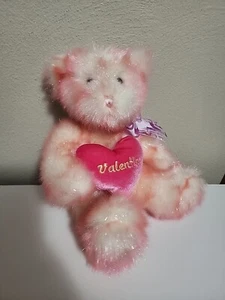 Walmart San Valentino Peluche Orso Rosa Vintage Scintillante Sherbert San Valentino Cuore - Foto 1 di 6