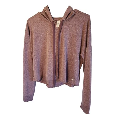 Sudadera con Capucha Atlética Pullover Recortado Cordón Ligero Púrpura Talla L Foto 1 de 2