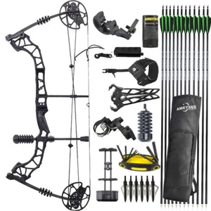 Compoundbogen Carbonpfeil Set Einstellbar 35-70lbs Sportbogen Bogenschießen Jagd - Picture 1 of 29