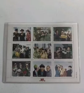 The Three Stooges Postage Stamps, Mongolia Sheet of 9, with COA 1998 Fast Ship - Picture 1 of 5