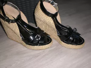 Sandalen Wedges Keilabsatz ★ schwarz Gr.38 - Bild 1 von 5