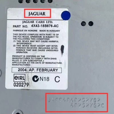 UNLOCK CODE JA Serial FOR JAGUAR X Type S Type XJ XE XF XK8 RADIO CODE PIN CODE