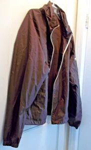 Womens Faded Glory Brown Hooded Full Zipper Pockets Windbreaker Jacket 3X NWOT - Picture 1 of 6