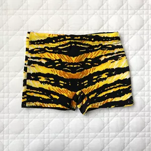 Vtg 1970s Boys Swim Shorts 18" Waist Nylon Knit Bathing Suit Zebra Rocker Print - Picture 1 of 5