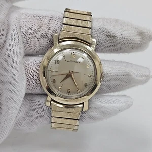OROLOGIO DA POLSO UOMO HAMILTON VINTAGE ANNI 50 CAL 748 MECCANICO CARICA MANUALE 10K GF - Foto 1 di 10