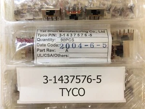 3-1437576-5 TYCO MHS223RA Slide Switch ON OFF ON DPDT 0.3A 125 VAC THRU 6 PCS - Picture 1 of 1