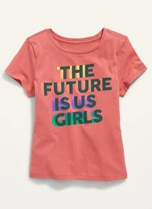 Old Navy Kids Short Sleeve Tee T-Shirt The Future Is Us Girls Size Large (10-12) - Picture 1 of 2