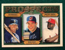 1997 Topps #202 DMITRI YOUNG, SEAN CASEY Rookie Prospects Cardinals Indians NM!!