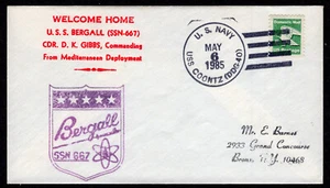 1985 USS Bergall (SSN-667) Benvenuto a casa dal dispiegamento MED TA467 - Foto 1 di 1