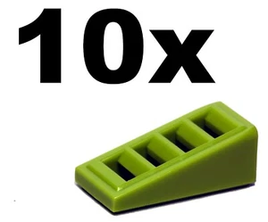 NUEVO LEGO - PENDIENTES - 1 x 2 - (18 2 x 1 x 2/3) con 4 Ranuras Lima x10 - Imagen 1 de 1