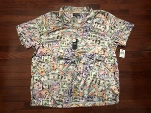 NEW CASH MONEY BILLS S/S BUTTON UP SHIRT MENS 4XL GREEN DRILL CLOTHING NWT - Picture 1 of 6