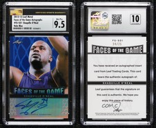 2012-13 Leaf Metal Faces of the Game Holo Blue /25 Shaquille O'Neal CSG 9.5 Auto