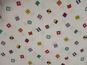 Vintage Marcus Brothers Textiles 1988 Multicolor Flag Square Cotton Fabric 43x36 - Picture 1 of 6