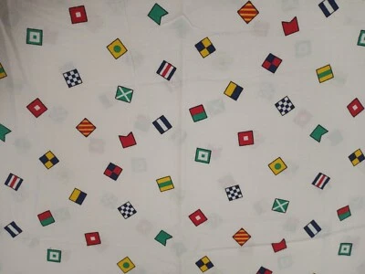 Vintage Marcus Brothers Textiles 1988 Multicolor Flag Square Cotton Fabric 43x36 - Image 1 of 4