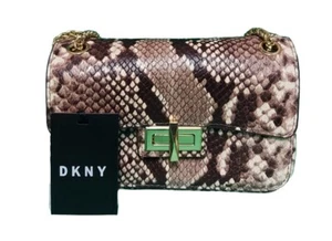 DKNY - BORSA A TRACOLLA JOJO SMALL FLAP - Pelle di Pitone - R02ES168 ⭐️⭐️⭐️⭐️⭐️⭐️ - Foto 1 di 7