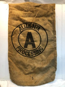 Bolsa de arpillera vintage de 100 libras para procesamiento de alimentos - Imagen 1 de 7