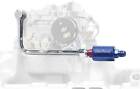 Edelbrock Single Feed Fuel Line with Blue Anodized Fuel Filter for Square Bore