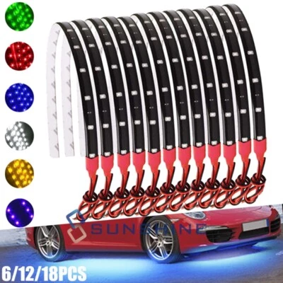 For Car Interior Exterior Self-Adhesive 12" Waterproof Led Strip Light 15LED 12V - Image 1 of 4