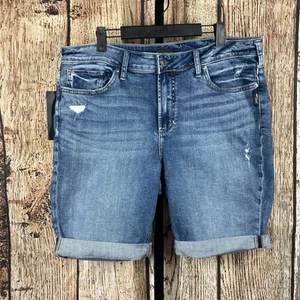 NWT SILVER Jeans Blue Avery Curvy High Rise Bermuda Short Women’s Size 18 - Picture 1 of 14