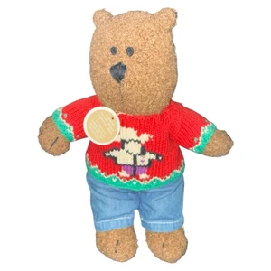 Bebé Gap Brannan Oso Marrón Oscuro Usando Feo Navidad Suéter Denim Jeans Nuevo con Etiquetas - Imagen 1 de 6