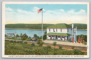 Lake Wallenpaupack Pa/Cerines Atlantic White Flash Gasolinera/Restaurante 1941 - Imagen 1 de 2