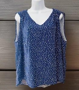 Old Navy Womens XXL Tank Top Tunic Shirt Blue Sleeveless Pullover Animal Print - Picture 1 of 4