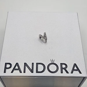 Genuine Pandora Letter V Alphabet Hearts Charm 797476 ALE 925 - Picture 1 of 3