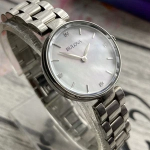 Reloj Bulova Damas Diamantes Esfera MOP Todo Acero Cristal Zafiro Caja 27mm - Imagen 1 de 8