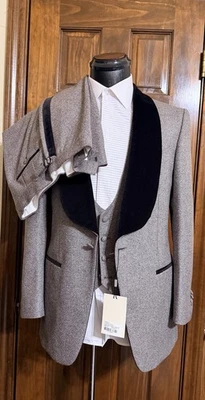 Smoking Brown SuitSupply Washington xale lapela extra fino tamanho 50EU 40US - Imagem 1 de 4