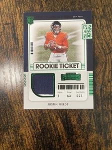 2021 Panini Contenders Green Rookie Ticket Swatch Variation - Justin Fields RC - Bild 1 von 3