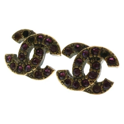 Pendientes CHANEL Marca Coco Estrás Accesorios para Oreja Oro X Rosa 05c Usados e09ef9 Foto 1 de 4
