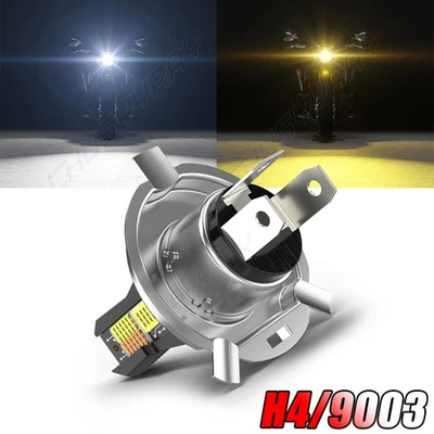 H4 9003 HB2 LED Bombilla Alta/Baja Viga Blanco/Amarillo Faro Moto Alta Potencia Foto 1 de 4