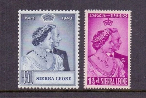 SIERRA LEONE 1948 SILVER WEDDING ( 2 ) LMM CAT £20 - Picture 1 of 2