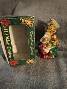 "Adorno de Belén Sagrada Familia Navidad Viejo Mundo Nuevo con Etiquetas Vidrio Hermoso 5 1/2""" - Imagen 1 de 5